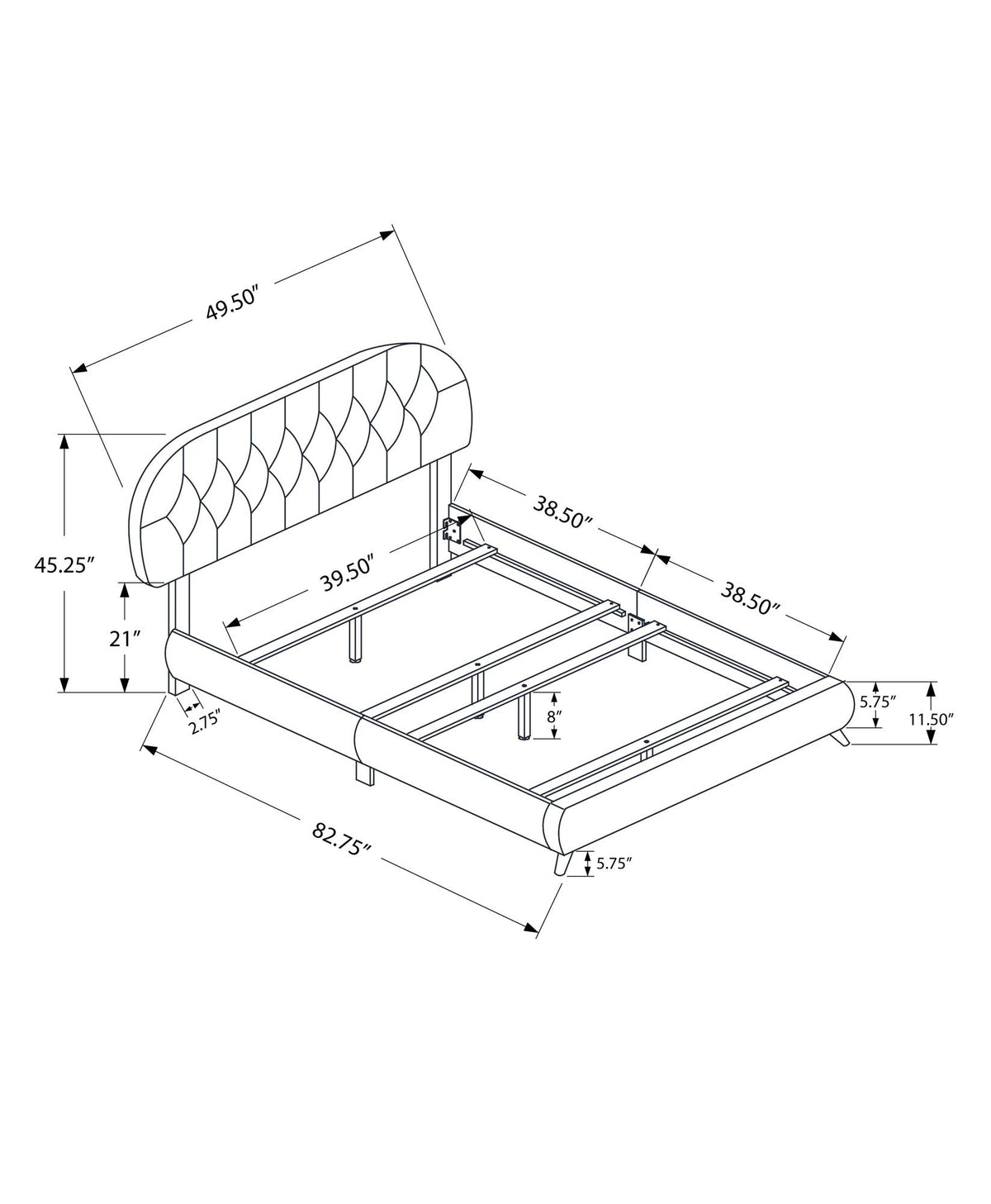Bed Upholstered Look
