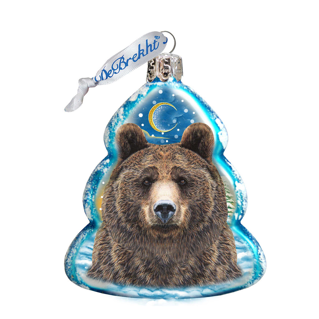 Bear Face Mercury Glass Ornament by G. DeBrekht - Wildlife Holiday Decor - 771056
