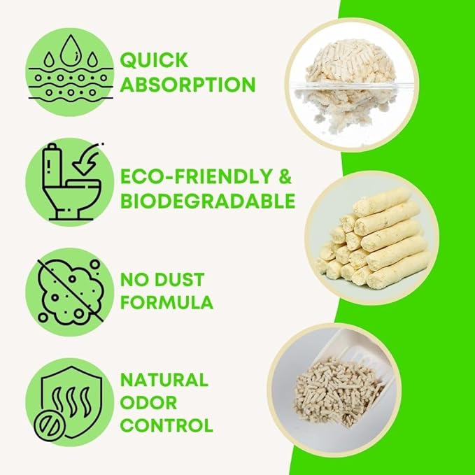 Gatitos Tofu Cat Litter Climping Quickly, Natural Material, Dissolves in Water and can be Flushed Down The Toilet, Vacuum Packing（Original Flavor| Pack*1）