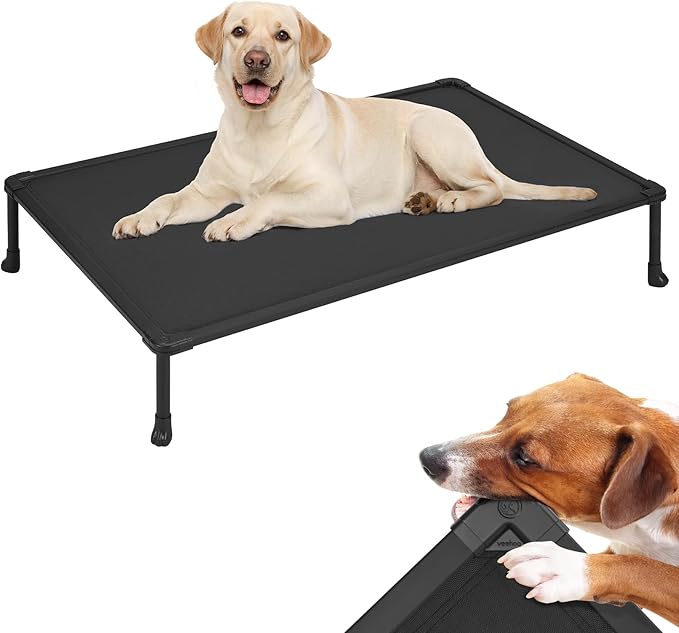 Veehoo Chew Proof Dog Bed - Large Dogs' Non-Chewable, Anti-Scratch Training Platform Hammock, Cooling Off-Ground Cots, CWC2420ACP
