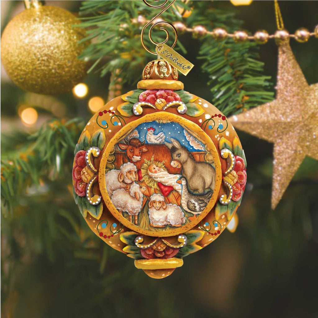 Village Nativity Sculpted Hand-Painted Christmas Ornament by G. DeBrekht - Nativity Holiday Décor - 6102414