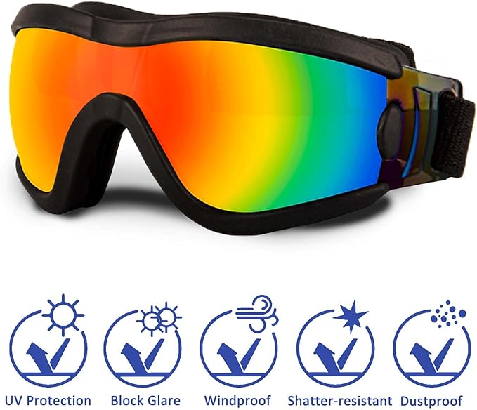 Medium Dog Sunglasses with Adjustable Strap UV Protection, Winproof Puppy Sunglasses, Suitable for Dogs Eyes Protection，Soft Dog Goggles
