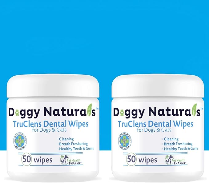 TRUCLENS | Dental Wipes for Dogs and Cats 100ct Wipes (2 Pack)