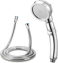 Modern 3-Setting Detachable Shower Head with 59-Inch Hose, High Pressure Water Saving, 360 Rotating Adjustable Handheld Shower Head with ON/OFF Switch and 3 Spray Modes, Chrome Finish