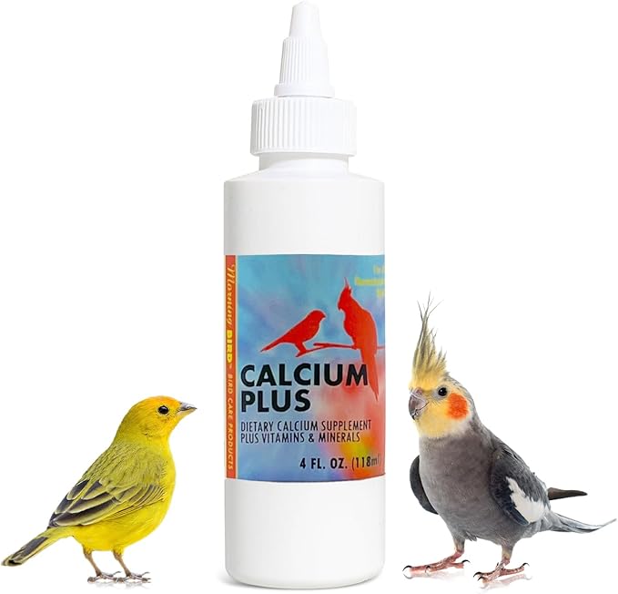 Morning Bird Calcium Plus Liquid Supplement for Birds - Liquid Calcium Formula with Magnesium and Vitamin D3 Calcium Supplement for All Birds – 4 Fl Oz