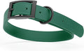 Dogline Biothane Waterproof Dog Collar Strong Coated Nylon Webbing with Black Hardware Odor- Proof for Easy Care Easy to Clean High Performance Fits Small Medium or Large Dogs, Hunter Green