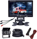 Hikity Backup Camera with Monitor Kit, Waterproof 18 IR LED Night Vision Reverse Camera + 7" Rear View Monitor Vehicle Parking System for RV Bus Trailer Truck (65ft Video Cable+ Cigarette Lighter)