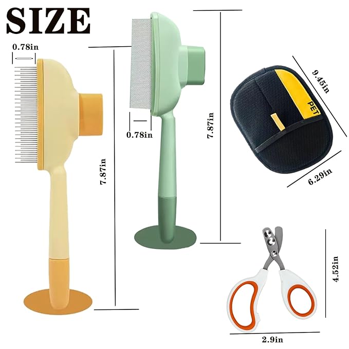 Zenbrush for Cat, Flea Comb for Cats, Viorane Pets Remover Gloves, Pets Hairs Removal, Cat Brush Dog Brush Pet Hair Clean Tool