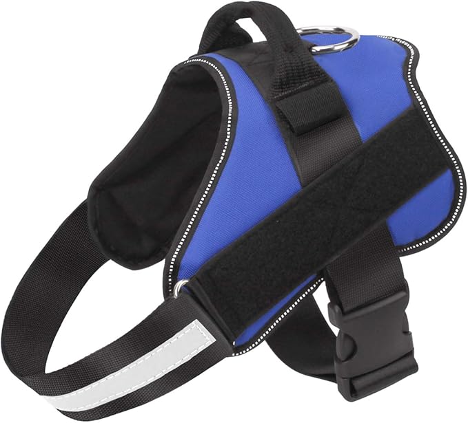 Bolux Dog Harness, No-Pull Reflective Dog Vest, Breathable Adjustable Pet Harness with Handle for Outdoor Walking - No More Pulling, Tugging or Choking (Blue, XS)
