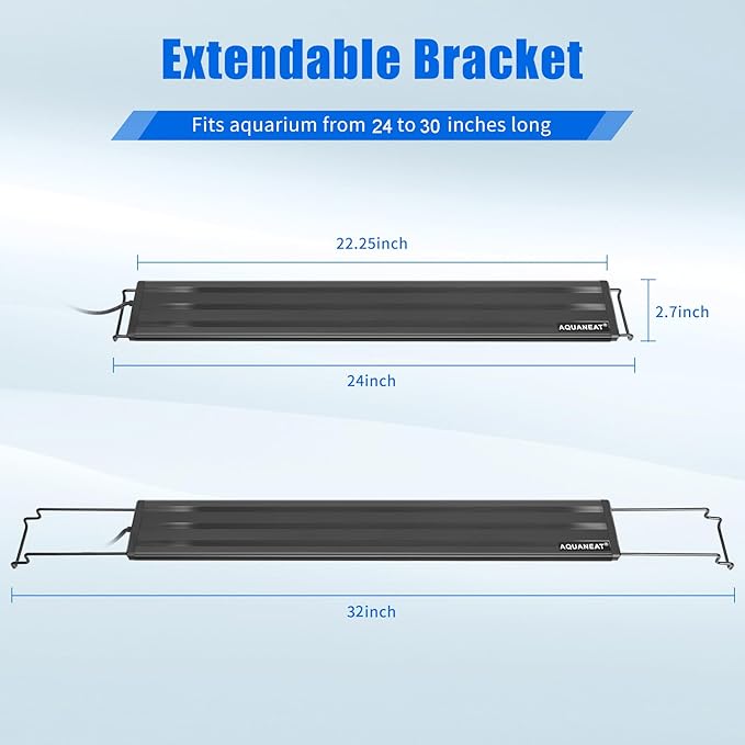 AQUANEAT LED Aquarium Light for 24 to 30 Inch Fish Tank, Auto On Off with Timer, Full Spectrum, Adjustable Brightness, Daylight Moonlight Mode, for Fresh Water Low-to-Mid Light Plants