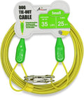 Petest 25ft Tie-Out Cable with Crimp Cover for Small Dogs Up to 35 Pounds
