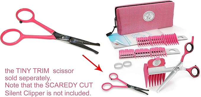 Tiny Trim 4.5" Ball-Tipped Scissor for Dog, Cat and all Pet Grooming - Ear, Nose, Face & Paw - Scaredy Cut's small Safety Scissor Yellow