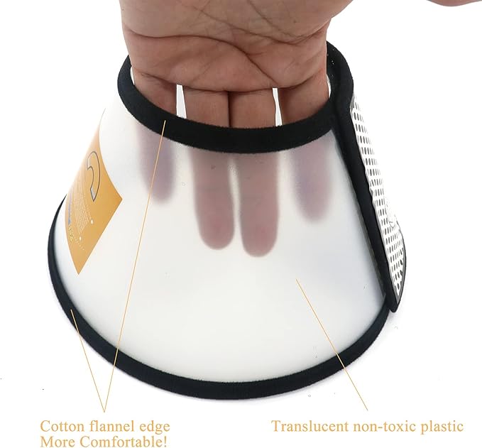 Plastic Pet Recovery Collars & Cones for Dogs and Cats After Surgery Adjustable Dog Neck Cone Surgical Elizabeth E-Collar Prevent Biting and Stop Licking Wound (M)