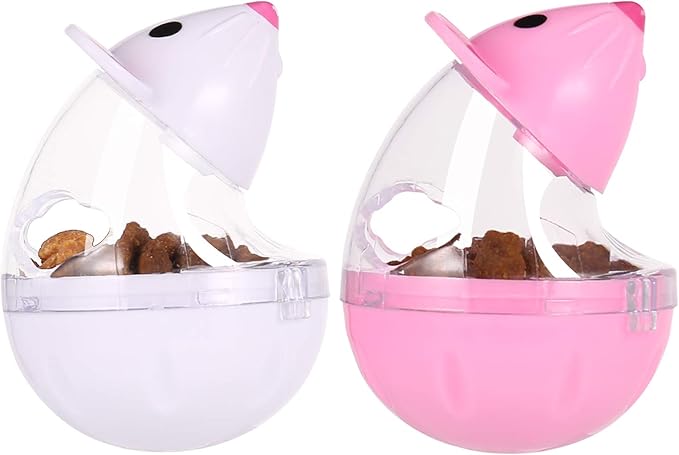 2Pcs Cat Treat Dispenser Toy, Mouse Shape Cat Interactive Toy and Food Dispenser for Pet Increases IQ Interactive & Food Dispensing