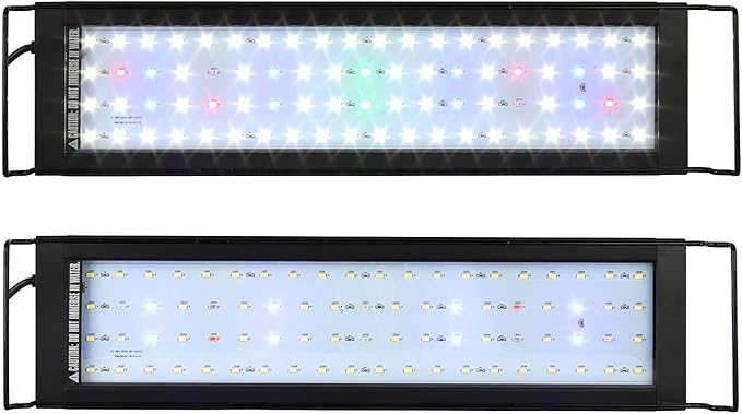 WATER REBIRTH LED Aquarium Light, Full Spectrum Fish Tank Led Light with Aluminum Alloy Shell Extendable Brackets (20"-24")