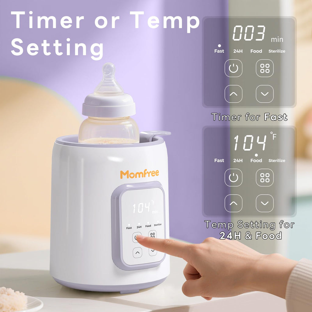Bottle Warmer, 8-in-1 Fast Baby Bottle Warmer, Grey | for Breastmilk and Formula, Accurate Temperature Control, Automatic Shut-Off, Multifunctional for All Bottles