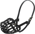 Leather Brothers Italian Basket Dog Muzzle, Adjustable Secure Fit, Comfortable Design, Training and Safety, Averts Biting, Prevents Chewing and Scavenging, Perfect for Grooming - Black, Size 3