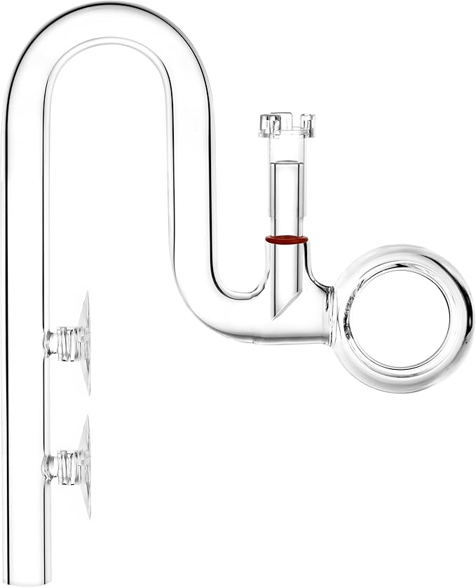 Glass Lily Pipe Spin Outflow with Surface Skimmer for Aquarium Planted Tank (17mm for 16/22mm (5/8'' i.d.) tubing)