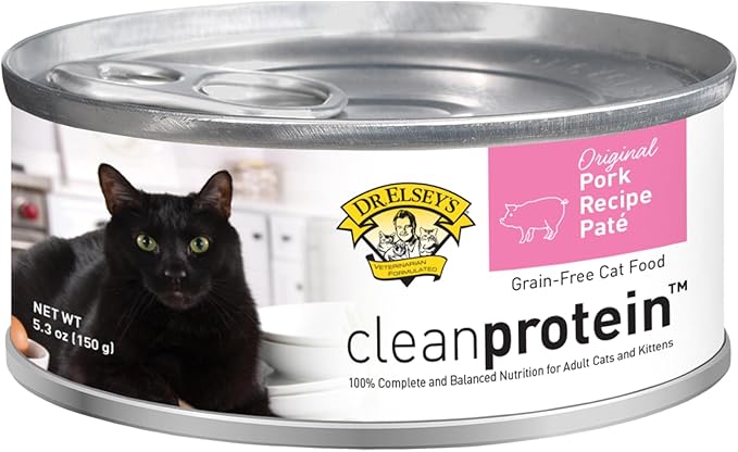 Dr. Elsey's cleanprotein Original Pork Recipe Wet Cat Food, (Pack of 24), 5.3oz Cans