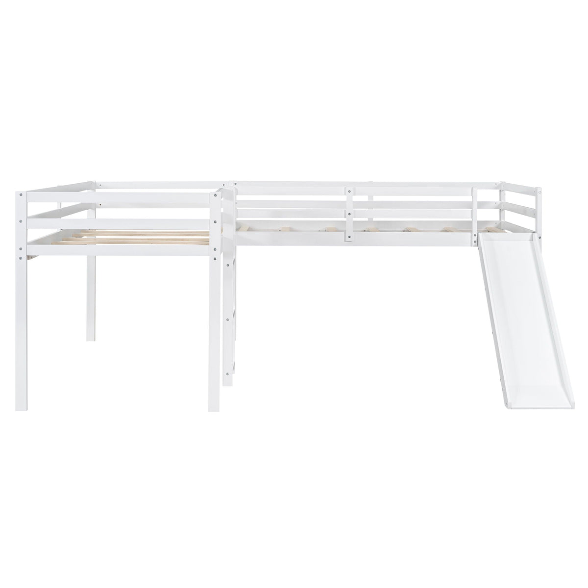 L Shaped Loft Bed With Ladder And Slide