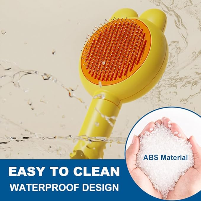 Cat Brush for Short or Long Haired Cats Dogs Rabbits, Cute Dog Brush with Release Button for Massage and Removes Loose Fur