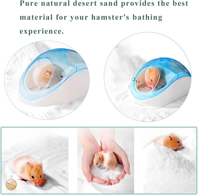 Hamster Bath Sand, 15.4lb Dust Free Desert Sand or Potty Litter Sand for Hamster Chinchillas Gerbil Syrian Mice Small Animals(White)