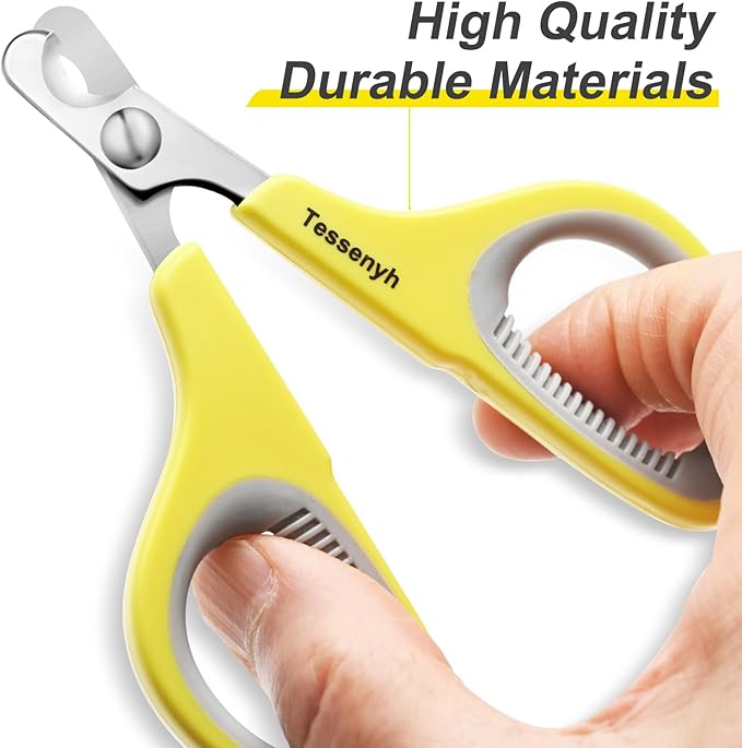 Professional Cat Nail Clipper, Stainless Steel Cat Nail Trimmer for Small Animals, with Sharp Blade and Anti-Slip Handles for Safe and Effective Grooming