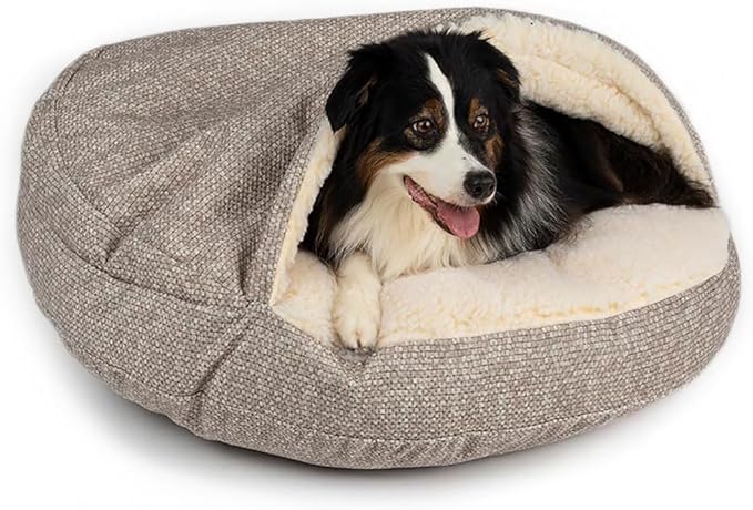 Snoozer Luxury Microsuede Cozy Cave Pet Bed, Show Dog Collection, Small, Merlin Linen