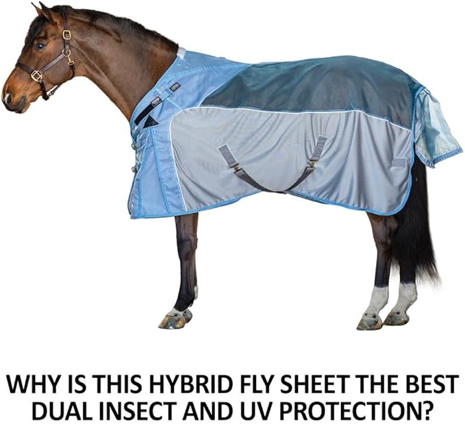 Schneiders Adjusta-Fit Mosquito Mesh Hybrid II Horse Fly Sheets | Ultimate Insect & UV Protection for Equine Comfort