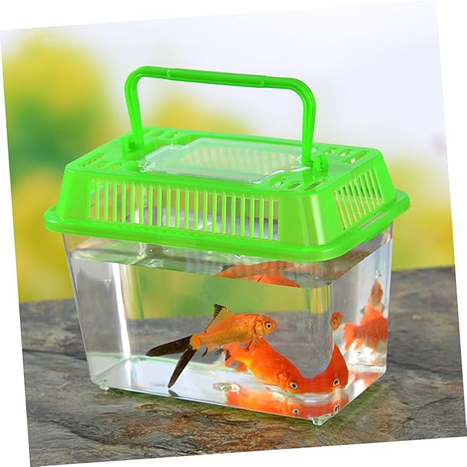 Plastic Turtle Fish Tank Plastic Handheld Fish Tank Portable Aquarium Clear Reptile Breed Container Cricket Keeper Lizard Tank Animals Turtle Tank Beard Leopard Print