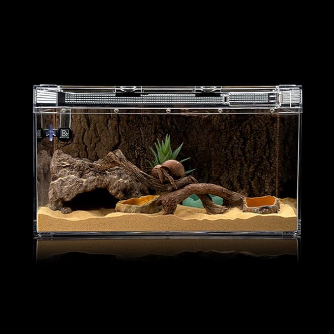 Reptile Simulation Rock Cave Hideouts Terrarium Habitat Décor Bearded Dragon Hideout for Turtles Lizards Snakes Crab (Small)