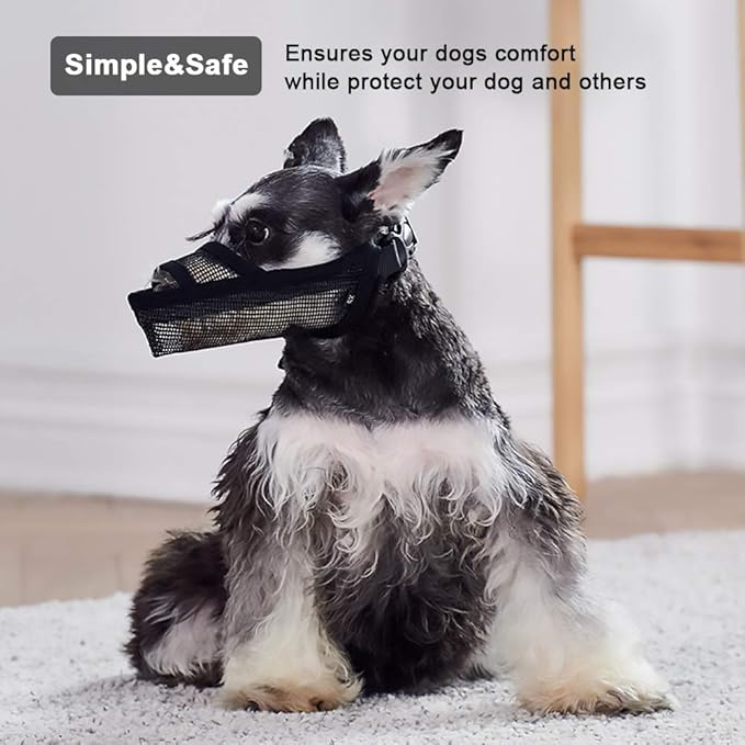 Crazy Felix Nylon Dog Muzzle for Small Medium Large Dogs Poodle Labrador Golden Retriever Doberman, Air Mesh Breathable and Drinkable Pet Muzzle for Anti-Biting Chewing Scavenging(Black,XL)