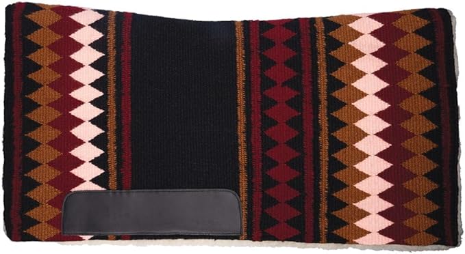 Fleece Bottom Contoured Saddle Pad - 34" x 40" | New Zealand Wool Top | 3/4" Felt Core | Contoured Fit | Hypoallergenic Fleece Lining | Weighs 8 lbs