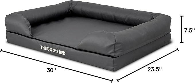 The Dog’s Bed Medium Oxford Grey 30x23.5, Memory Foam, Pain Relief: Arthritis, Hip & Elbow Dysplasia, Post Surgery, Lameness, Supportive, Calming, Waterproof Washable Cover, Veterinary Approved