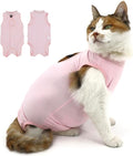 Cat Recovery Suit, Surgical Recovery Clothes for Abdominal Wound or Skin Disease, Cats Onesie After Surgery and Spay, E-Collar Alternative Pajama Suit (Pink, Medium)