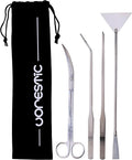 4Pcs Aquascaping Tools, Terrarium Tools, Aquarium Tools Set with Stainless Steel Aquarium Tweezers, Aquarium Scissors and Spatula - Aquascape Tools Set for Trimming, Maintenance