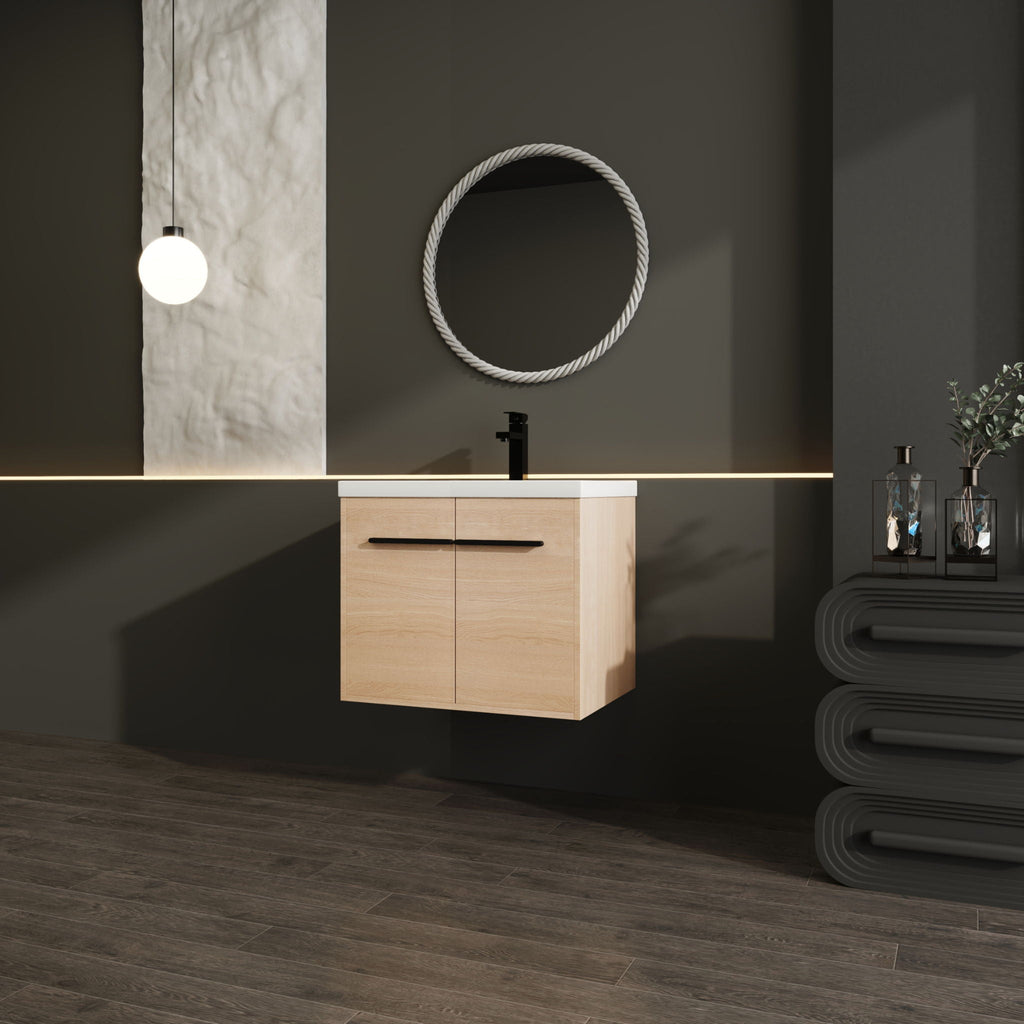 Bathroom Vanity Set With Resin Countertop Sink, 2 Doors