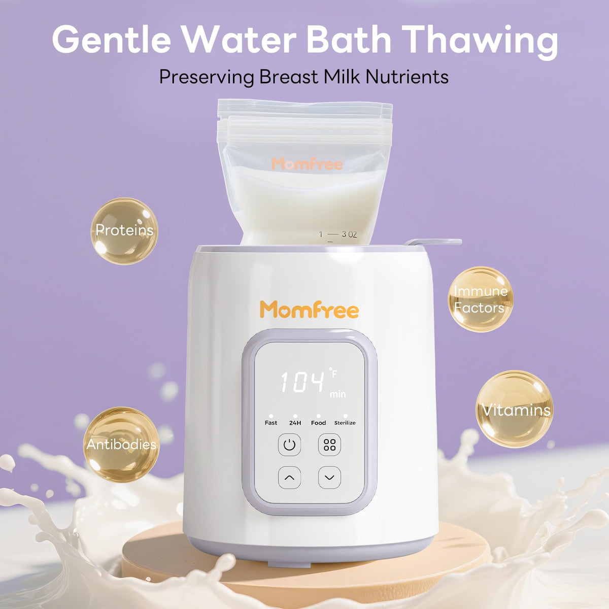 Bottle Warmer, 8-in-1 Fast Baby Bottle Warmer, Grey | for Breastmilk and Formula, Accurate Temperature Control, Automatic Shut-Off, Multifunctional for All Bottles