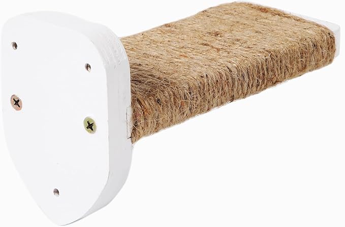 3-in-1 Cat Climbing Wall Steps with Hemp Rope, Shelves and Perches - Wall-Mounted Cat Furniture Set with Scratching Pads (White)
