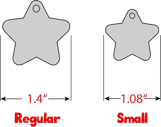 Personalized Dog Tag with 5 Lines of Custom Deep Engraved Durable Stainless Steel Pet ID Name Tag Designer Small Size Star