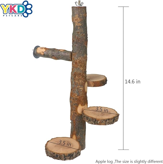 YKD Chinchilla Large Hanging Wooden Rotating Platform - Small Animals Natural Fruit Wood Standing Platform - Squirrel Suger Glider Platform - Bird Perch Platform
