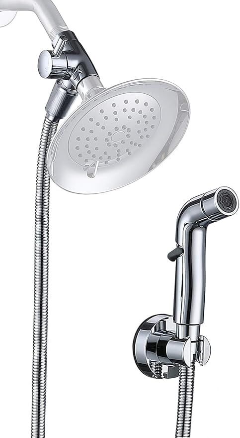 G-Promise Dog Shower Sprayer Attachment for Fast and Clean Pet Showering, Multifunctional Shower, Metal Diverter, 78 Inch Extra Long Hose, No Drill Hook, Dog Washing-Bathingroom (Chrome)