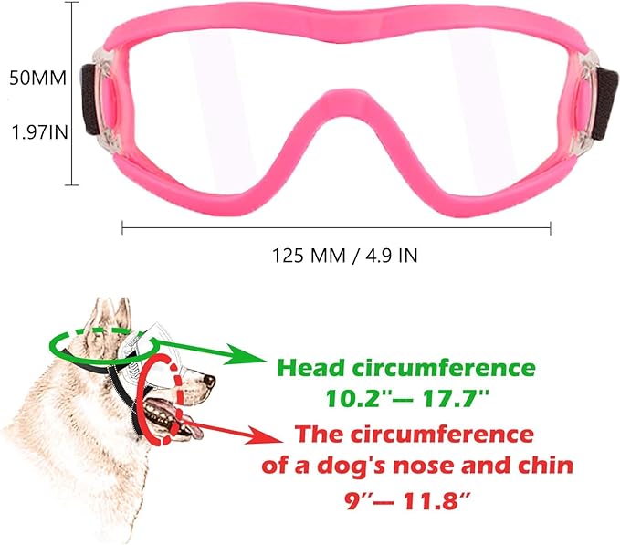 Medium Dog Sunglasses with Adjustable Strap UV Protection, Winproof Puppy Sunglasses, Suitable for Dogs Eyes Protection，Soft Dog Goggles