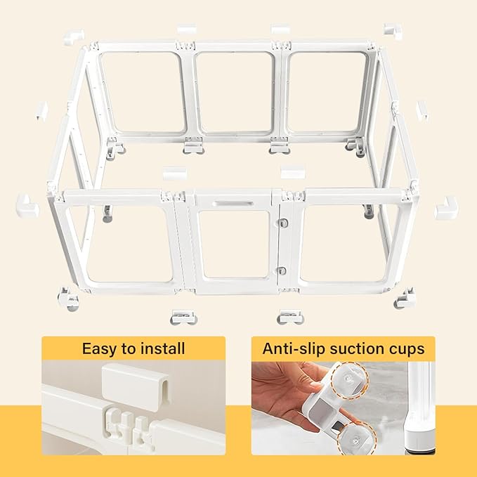 Acrylic Dog PlayPen, Clear Dog Play Pen for Puppy Cat Rabbit, Easy Assemble Pen, Preferable Small Cage, 23.6" H, 12 Pcs