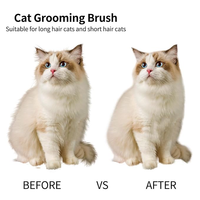 2PCS Pet Grooming Kit，Cat Brushes、Cat Nail Clipper，Cat Grooming Brush for Sedding and Grooming Fur（Grey）