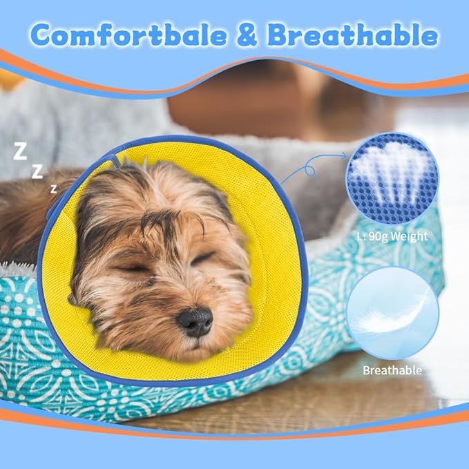 Inspack Soft Dog Cone Collar Alternative, E Cones for Medium Small Dogs/Cat to Stop Licking After Surgery, Neuter Recovery Ecollars of Shame Alternatives, Comfortable Paws Comfy Elizabethan Collars