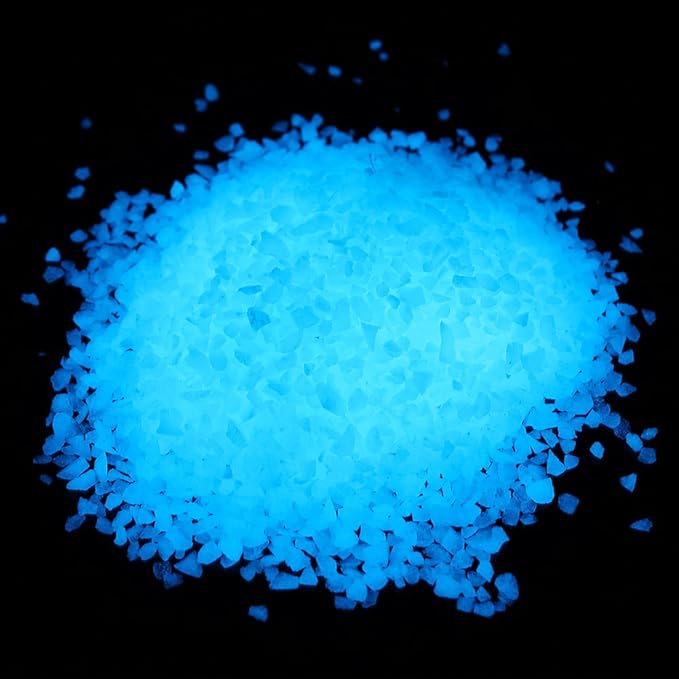 Shiny Stone Glow in The Dark Gravel, Fish Tank Aquarium Gravel Sand, Decorative Gravel Rocks,Aquarium Gravel Stones for Home and Fairy Garden Decoration,305g/0.67lbs (Sky Blue, 3-5mm)