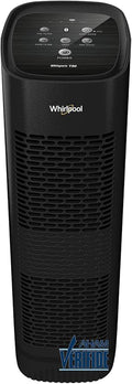 Whirlpool, WPT80B Whispure True HEPA Air Purifier, Activated Carbon Advanced Anti-Bacteria, Ideal for Allergies, Odors, Pet Dander, Mold, Smoke, Wildfire, and Germs, Large, Black