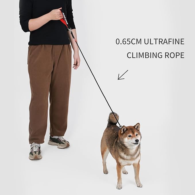 Dog Anti-Slip Leash 5FT with Metal Stopper - Durable No-Pull Training Lead for Small, Medium & Large Dogs - Comfortable Handle Nylon Rope, Tangle-Free Pet Walking Leash (Black, 5.6FT)