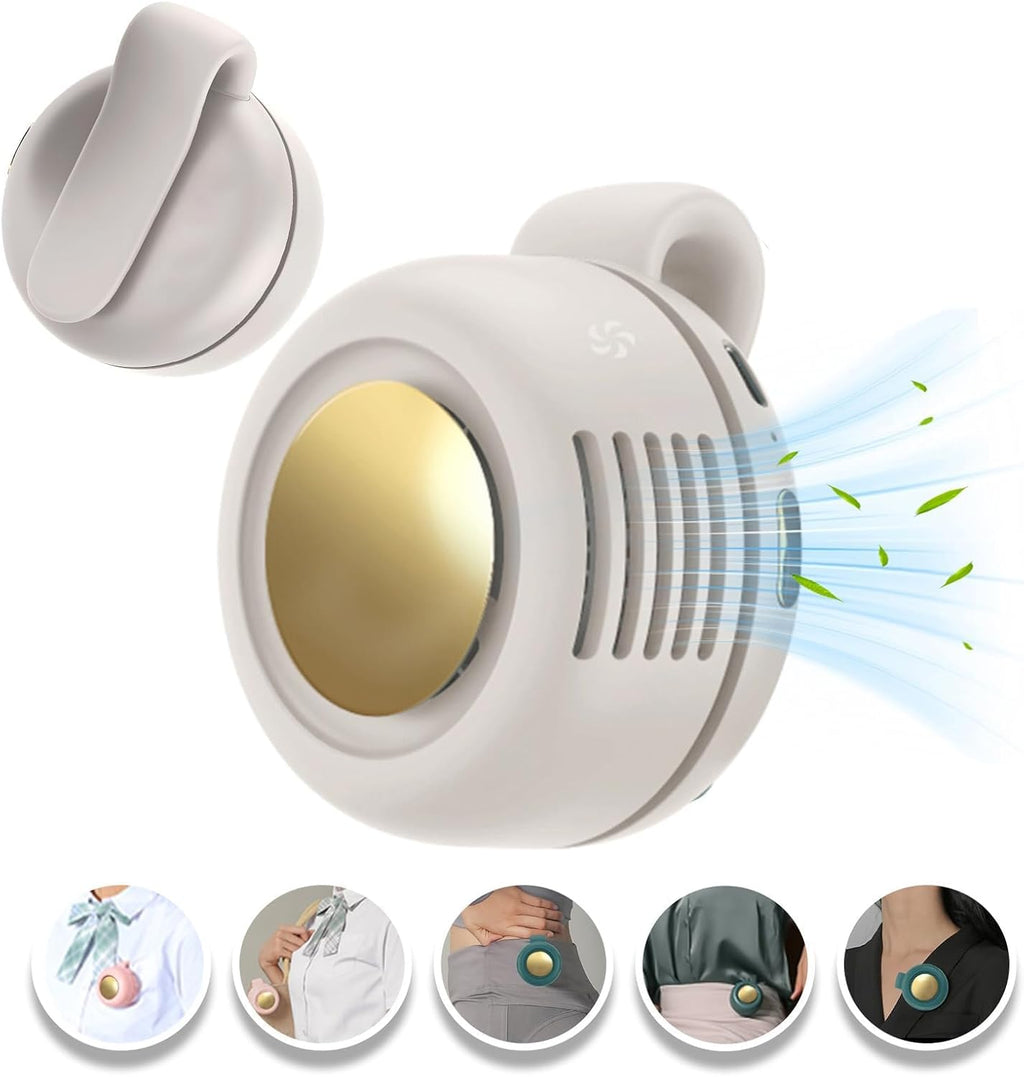Portable Clip-On Fan, Mini USB Rechargeable 360° Rotatable Fan, Personal Fan 3-Speed Silent Mini Bladeless Fans